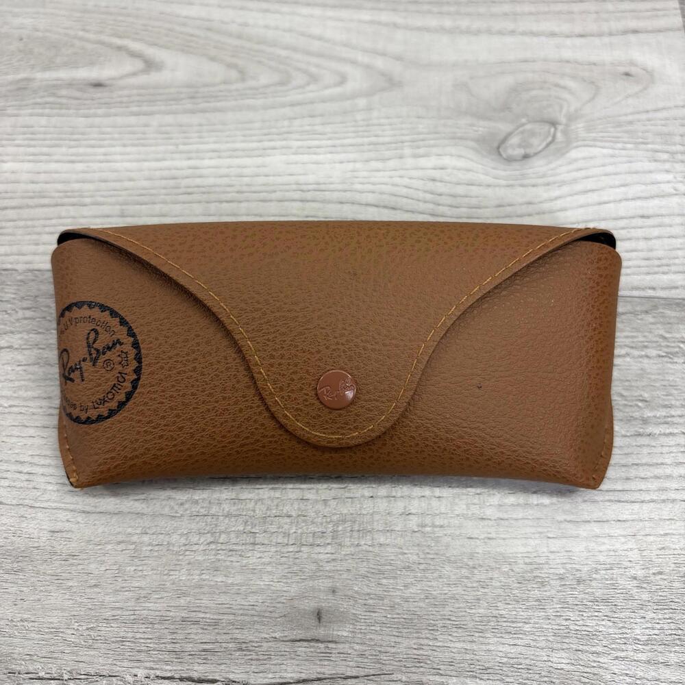 ☀️ Ray Ban Brown 🕶 Sunglasses Snap Case And Gray Cleaning Cloth